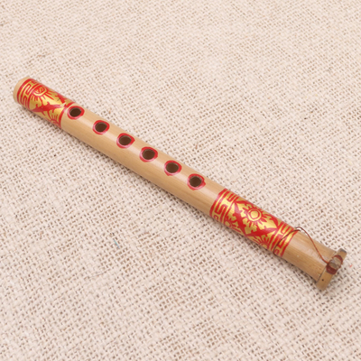 Flauta de bambú - Flauta balinesa de bambú y cáscara de coco