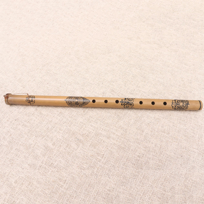 Bamboo flute, 'Melodious Barong' - Hand Crafted Barong Bamboo Flute
