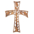 Wood wall cross, 'Life Forest' - Hand Carved Wood Cross with Leaf Motif