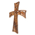 Wood wall cross, 'Life Forest' - Hand Carved Wood Cross with Leaf Motif