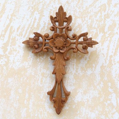 Wood wall cross, Natural Cross