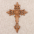 Wood wall cross, 'Natural Cross' - Flower Accent Wood Wall Cross (image 2b) thumbail