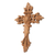 Wood wall cross, 'Natural Cross' - Flower Accent Wood Wall Cross (image 2c) thumbail