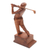 Holzskulptur, 'Golfer'. - handgeschnitzte Golfer-Skulptur