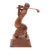 Holzskulptur - Handgefertigte balinesische Golfspieler-Statuette aus Holz