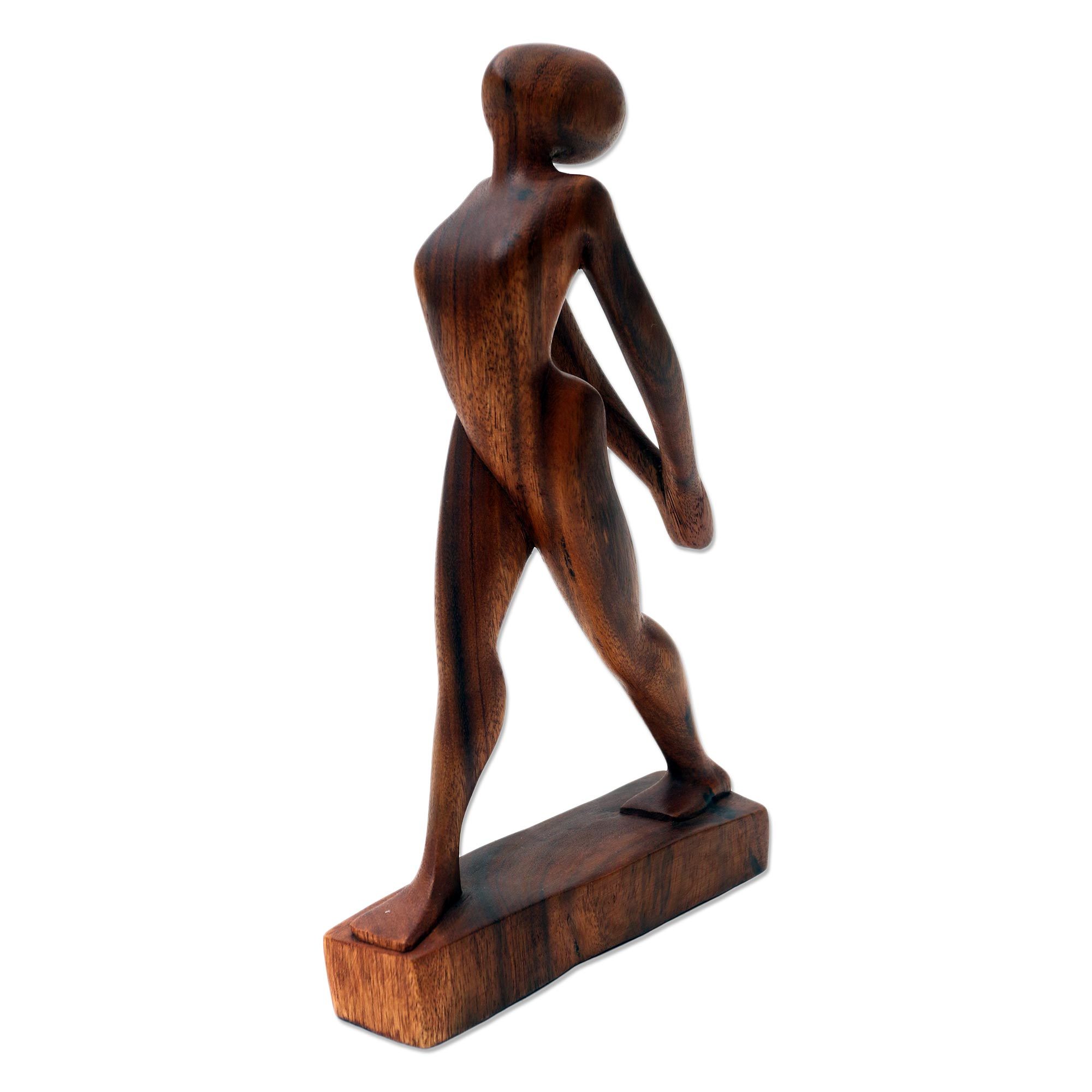 Yoga Pose Hand Carved Suar Wood Sculpture Yoga Style NOVICA