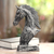 Wood statuette, 'Vintage Horse Head' - Distressed Horse Head Sculpture from Bali (image 2) thumbail