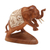 Wood sculpture, 'Fighting Elephant' - Hand Carved Suar Wood Elephant Statuette thumbail