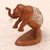 Wood sculpture, 'Fighting Elephant' - Hand Carved Suar Wood Elephant Statuette (image 2c) thumbail
