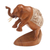 Wood sculpture, 'Fighting Elephant' - Hand Carved Suar Wood Elephant Statuette (image 2d) thumbail