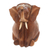 Wood sculpture, 'Sitting Elephant' - Seated Elephant Hand Carved Wood Sculpture (image 2e) thumbail