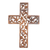 Wood wall cross, 'Natural Inspiration' - Hand Carved Wood Cross with Leaf and Vine Motif thumbail