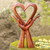 Wood sculpture, 'Giving Love' - Signed Wood Sculpture of Heart in Hands (image 2) thumbail