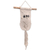 Cotton macrame wall hanging, 'Steady Owl' - Cotton Macrame Owl with Albesia Wood Accents (image 2b) thumbail