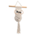 Cotton macrame wall hanging, 'Studious Owl' - Bespectacled Cotton Macrame Owl with Albesia Wood Accents (image 2b) thumbail