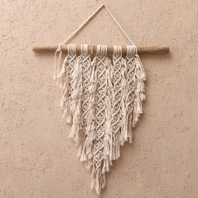 Cotton macrame wall hanging, DNA Chain
