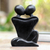 Wood sculpture, 'Embracing Couple' - Hand Crafted Suar Wood Sculpture (image 2) thumbail