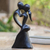 Wood statuette, 'Gentle Kiss' - Hand Carved Suar Wood Statuette (image 2) thumbail