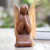 Wood statuette, 'Angelic Prayer' - Praying Angel Suar Wood Hand Carved Statuette (image 2) thumbail