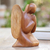 Wood statuette, 'Angelic Prayer' - Praying Angel Suar Wood Hand Carved Statuette (image 2b) thumbail