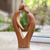 Wood statuette, 'Commitment' - Hand Carved Suar Wood Couple Sculpture (image 2) thumbail