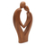 Wood statuette, 'Commitment' - Hand Carved Suar Wood Couple Sculpture (image 2b) thumbail