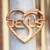 Wood wall panel, 'Love Jesus' - Suar Wood Wall Panel Jesus Heart thumbail