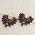 Gold accented wood hoop earrings, 'Merciful' - 18k Gold Accented Carved Wood Hoop Earrings