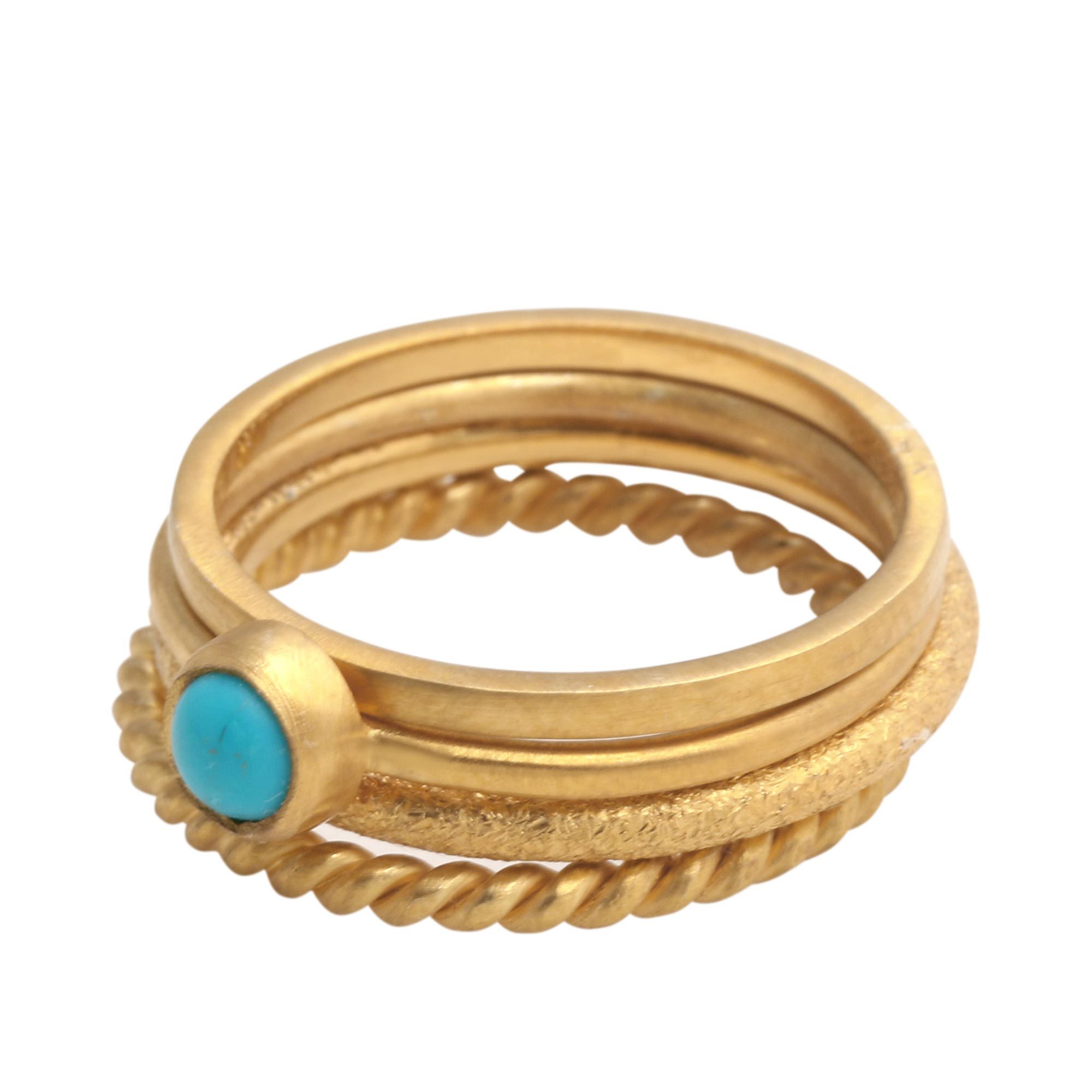 UNICEF Market 14k Gold Plated Stacking Rings (set of 4) Align