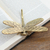 Brass statuette, 'Wandering Dragonfly' - Hand Crafted Brass Dragonfly Statuette (image 2b) thumbail