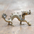 Brass statuette, 'Dragon Walking' - Hand Crafted Brass Dragon Statuette thumbail