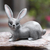 Wood figurine, 'Wise Rabbit in Grey' - Hand Painted Suar Wood Rabbit Figurine (image 2) thumbail