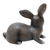 Wood figurine, 'Wise Rabbit in Grey' - Hand Painted Suar Wood Rabbit Figurine (image 2d) thumbail