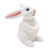 Wood sculpture, 'Adorable Rabbit in White' - Cute Hand Carved White Rabbit Sculpture thumbail