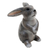 Wood sculpture, 'Adorable Rabbit in Grey' - Hand Carved Grey Rabbit Statuette thumbail