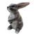 Wood sculpture, 'Adorable Rabbit in Grey' - Hand Carved Grey Rabbit Statuette (image 2b) thumbail