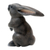 Wood sculpture, 'Adorable Rabbit in Grey' - Hand Carved Grey Rabbit Statuette (image 2d) thumbail