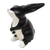 Wood sculpture, 'Adorable Tuxedo Rabbit' - Bunny Sculpture in Black and White (image 2b) thumbail