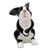 Wood sculpture, 'Adorable Tuxedo Rabbit' - Bunny Sculpture in Black and White (image 2c) thumbail