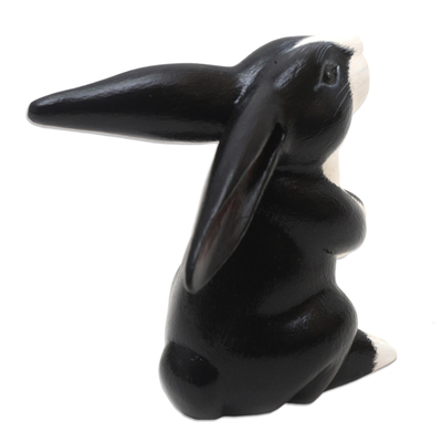 Escultura de madera - Escultura Conejo en Blanco y Negro
