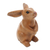 Wood sculpture, 'Adorable Rabbit in Brown' - Handmade Brown Bunny Sculpture (image 2a) thumbail