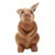 Wood sculpture, 'Adorable Rabbit in Brown' - Handmade Brown Bunny Sculpture (image 2b) thumbail