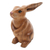 Wood sculpture, 'Adorable Rabbit in Brown' - Handmade Brown Bunny Sculpture (image 2c) thumbail