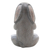 Wood sculpture, 'Praying Rabbit in Grey' - Hand Carved Suar Wood Rabbit Statuette