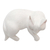 Wood statuette, 'Lounging Cat in White' - Hand Carved Suar Wood Cat Statuette (image 2c) thumbail