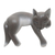 Wood statuette, 'Lounging Cat in Grey' - Hand Carved Suar Wood Cat Statuette thumbail