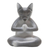 Wood statuette, 'Grateful Cat in Grey' - Hand Carved Suar Wood Cat Statuette (image 2a) thumbail