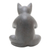 Wood statuette, 'Grateful Cat in Grey' - Hand Carved Suar Wood Cat Statuette (image 2d) thumbail