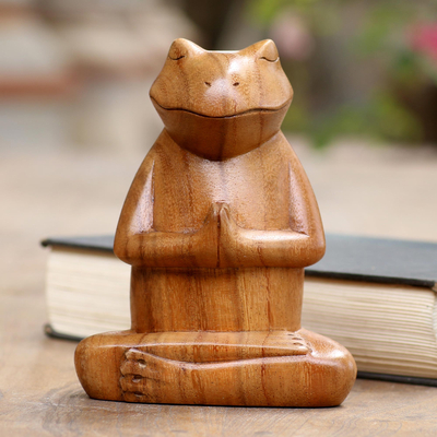 Wood statuette, Deep in Meditation