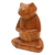 Wood statuette, 'Deep in Meditation' - Hand Carved Suar Wood Frog Statuette (image 2c) thumbail